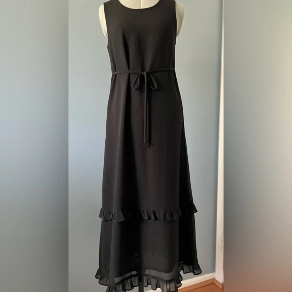 Coldwater Creek Black High Low Dress Sleeveless Size PXS